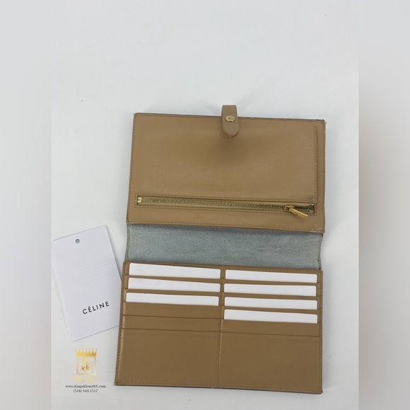 Céline large strap wallet in grained calfskin - Picture 7 of 12